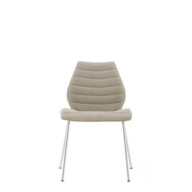 Maui Soft Noma Upholstered Chair in Chrome Legs by Vico Magistretti